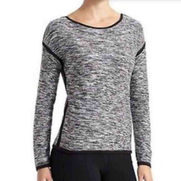 Athleta Sweaters - ATHLETA Black White Marled Heather Sweater XXS